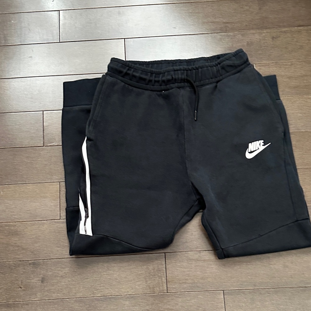 Nike Kids Black Sweatpants with White Logo